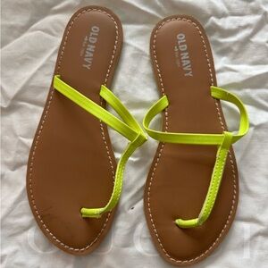Old Navy Neon Yellow Strappy Flat Sandals